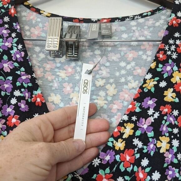 ASOS DESIGN Maternity button mini tea dress 8 NWT - Picture 2 of 8